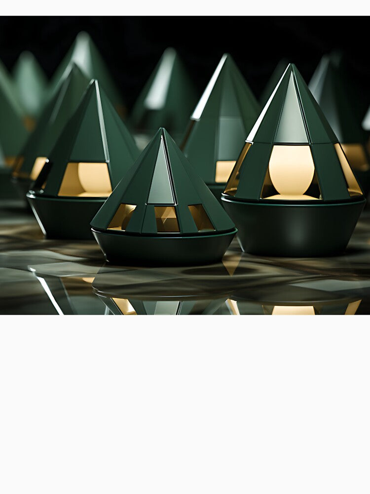 Geometric - Cones Dark Green by KootenayDesigns