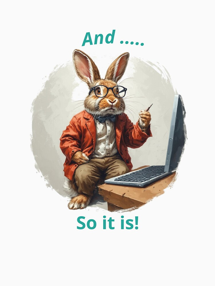 Smart Bunny, ideal gift for the rabbit lover and computer geek. by PiperParrot