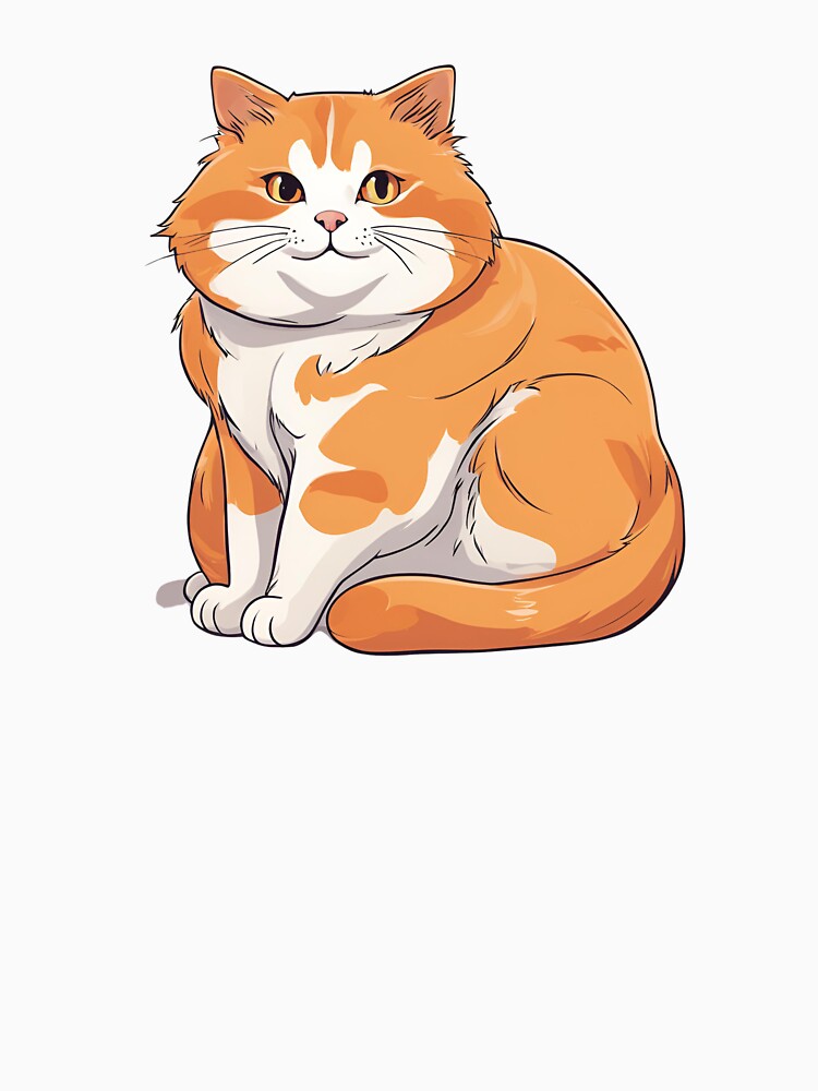 Chunky orange cat sticker by FlawlessDraft