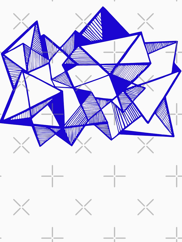 Blue Geometric abstract triangles by Carolina Salazar