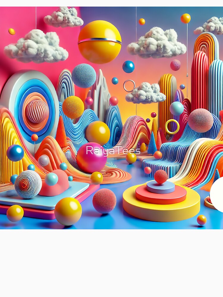 Abstract Fantasy Landscape with Bold Colours by RaiyaTees