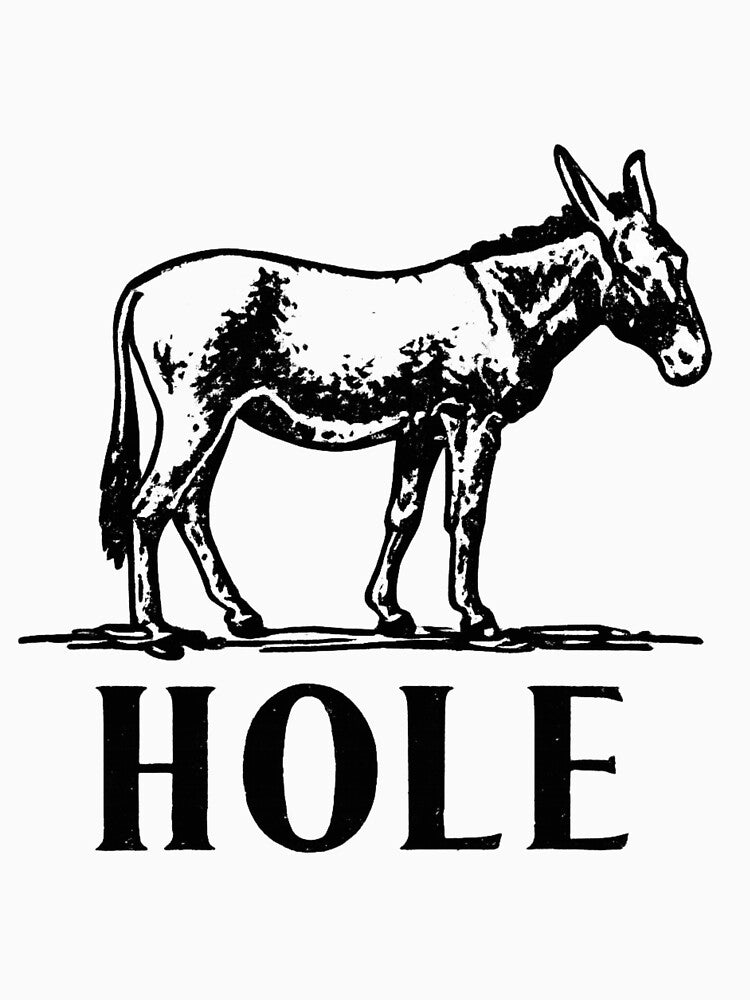 Donkey Hole Funny Animal Pun Humor by ZEtexaxe