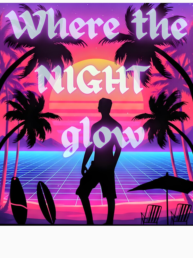 Where the Night Glow – Retro Sunset Vaporwave Beach Aesthetic by ArvionStudio
