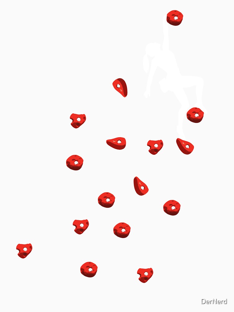 Bouldering climbing red boulder woman lady motif by DerNerd
