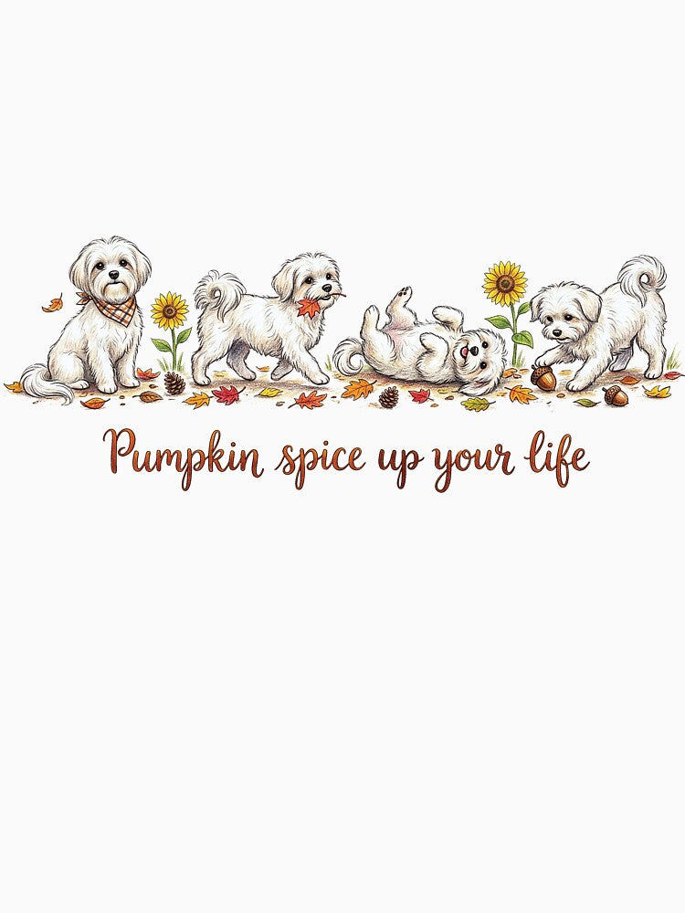 Cozy Fall Maltese Dogs by Pawsome Picks