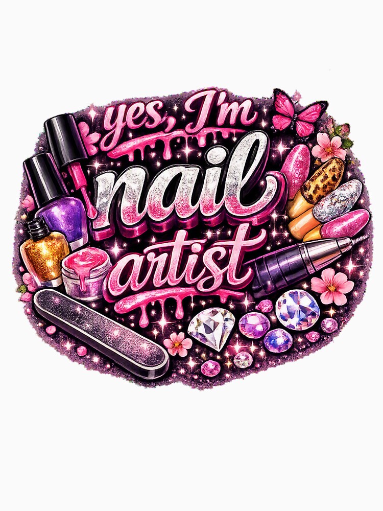Yes, I’m a Nail Artist – Cute Pink Nail Tech Manicure Design by Lalala cute