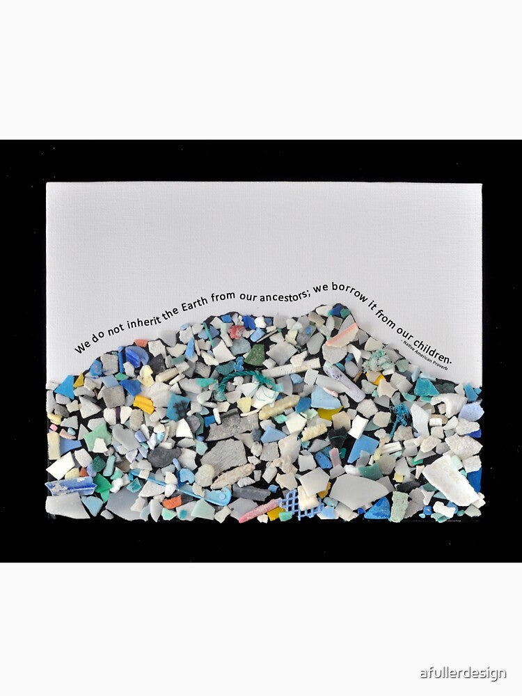 Diamond Head silhouette made from plastics found on Waimanalo beach by afullerdesign