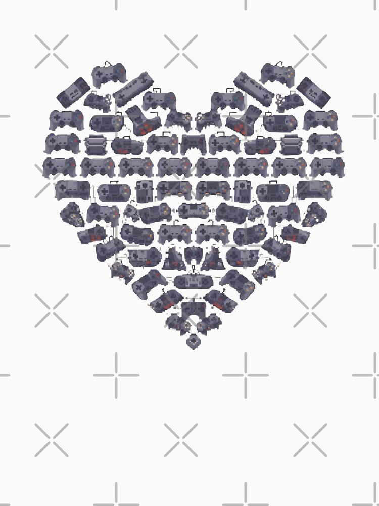 Gamer Controller Heart Retro Gaming Love by Katzpy