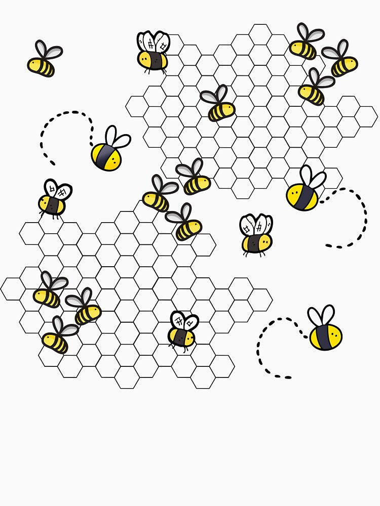 Cute bees flying around Honeycomb by Mars Babe