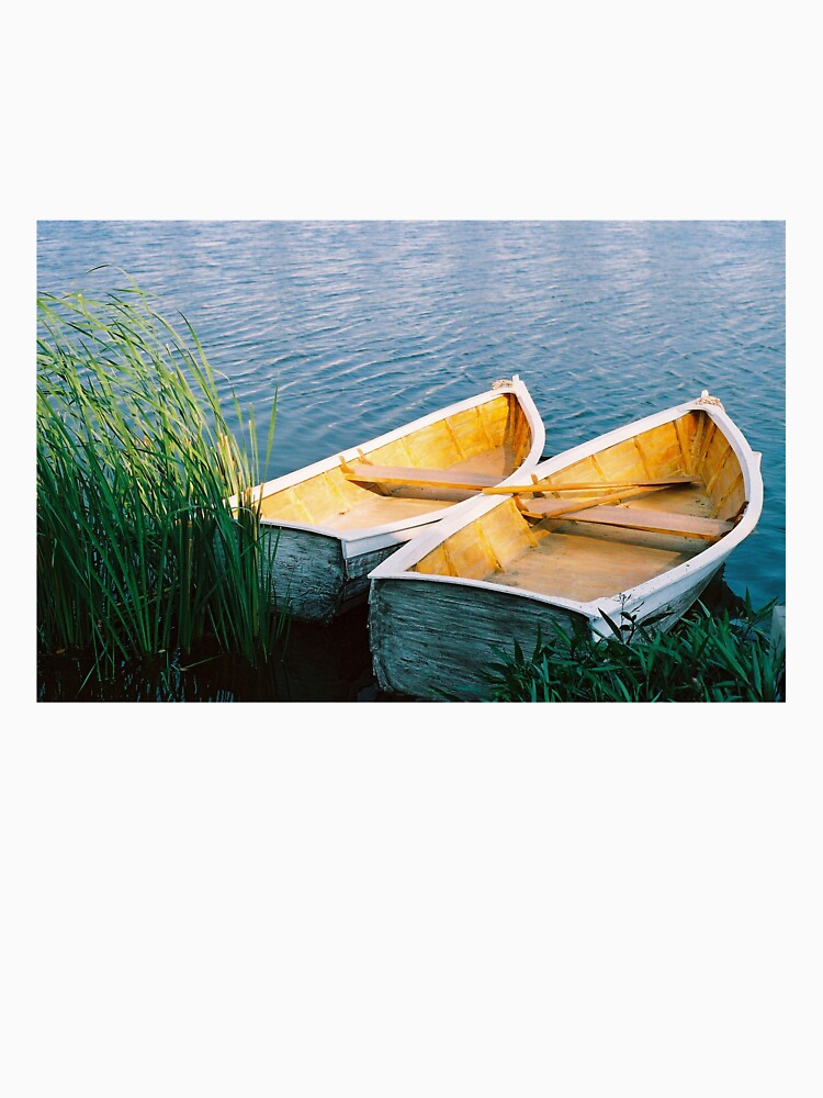 Film photography : two boats in the river by Nuchylee