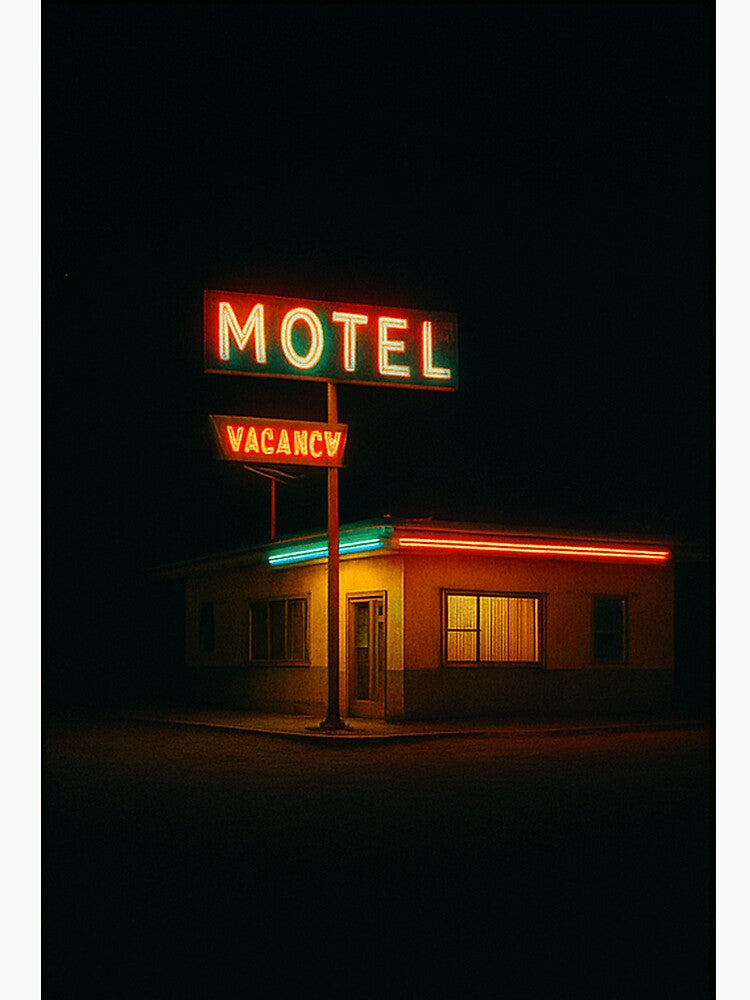 Neon Motel – Cinematic Retro Night Photography by BadaBingBear