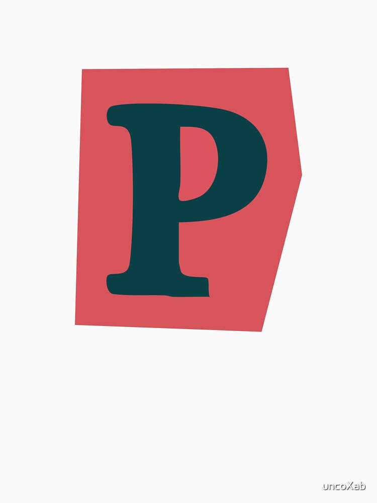 Letter P - Colorful Cutout Paper Collage Alphabet Initial by uncoXab