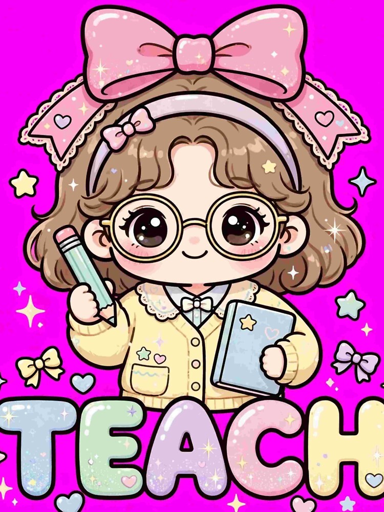 Coquette Teacher Pink Bow Pastel - Y2K Teacher Aesthetic by Petringo