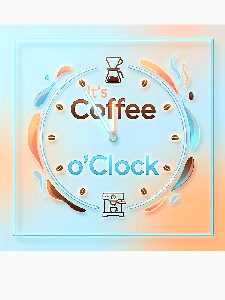 Modern Minimalist It's Coffee o'Clock Design by Sybille-Yates