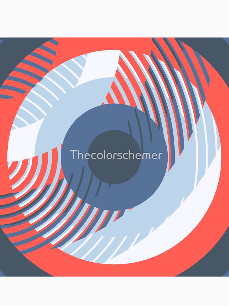 Simple trendy modern abstract design in red blue and white by Thecolorschemer