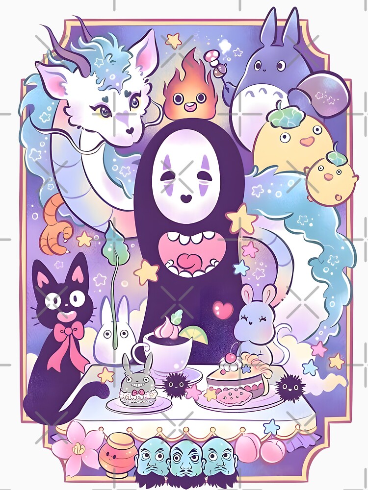 kawaii & Cute art monster party -%[ghiblis]%- flying away anime film by Isa00j