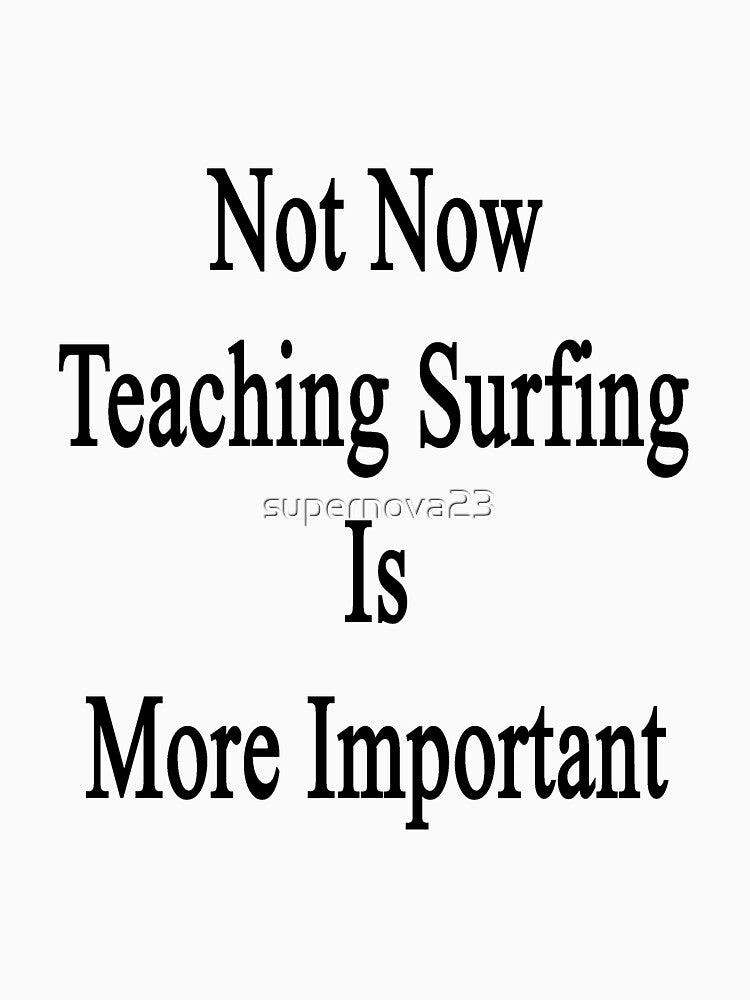 Not Now Teaching Surfing Is More Important by supernova23