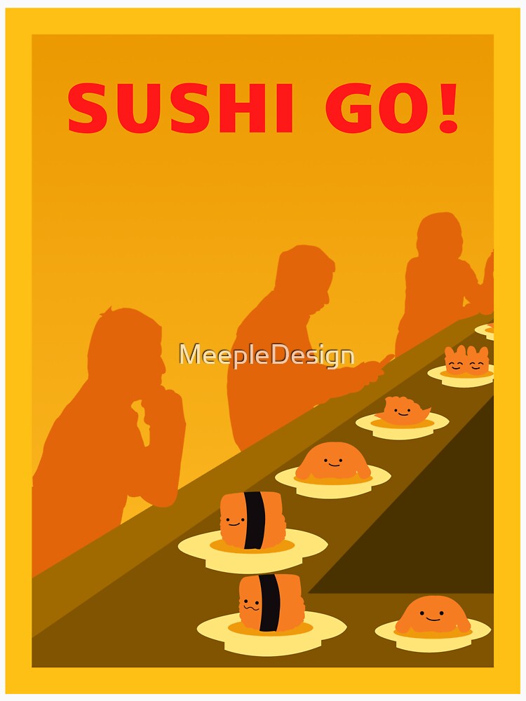 Sushi Go - Board Games - Minimalist Travel Poster Style - Board Game Art by MeepleDesign