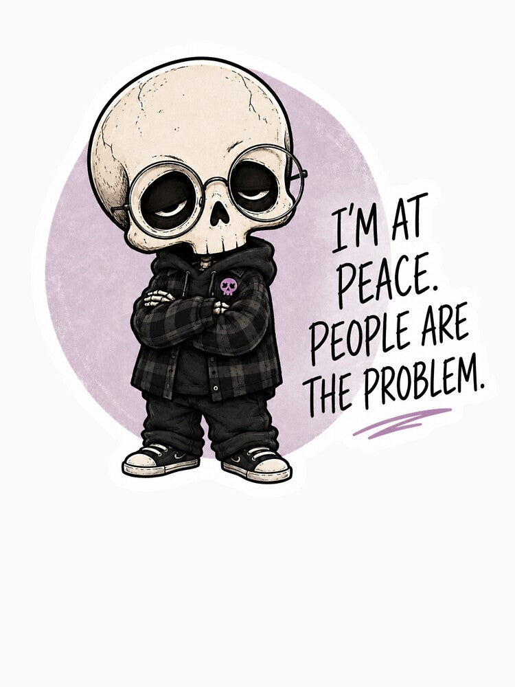 Funny Skeleton People Problem Sticker by KØTA Studio