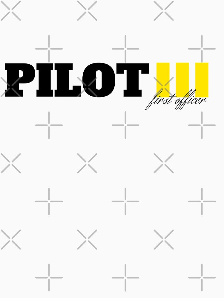 Pilot Co Pilot First Officer with golden stripes sticker shirt and more Flight Crew by AviationArtists