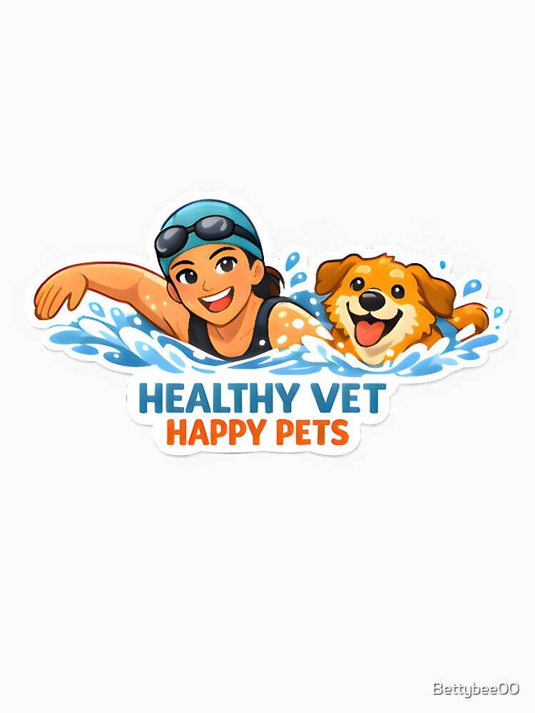 Healthy Vet Happy Pets Swimming Shirt | Veterinary Fitness Lifestyle Collection Design by Bettybee00