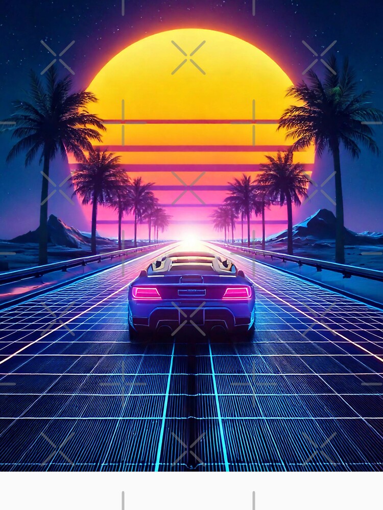 Sunset Drive In Synthwave Style by Unwind-Art-Work