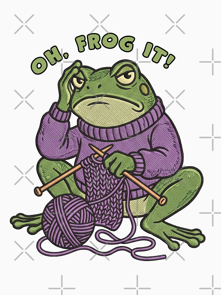 Oh Frog It Funny Knitting Toad Yarn Pun by TeeARTHY