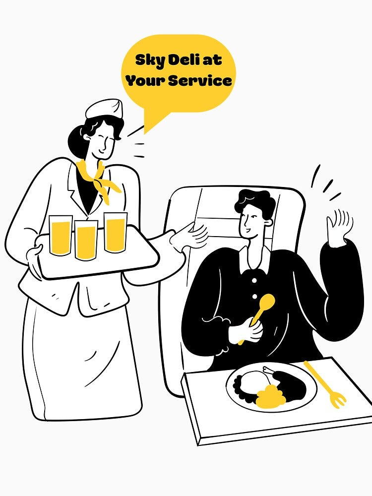 Sky Deli at Your Service – Funny Flight Attendant Design by AirmanTalha