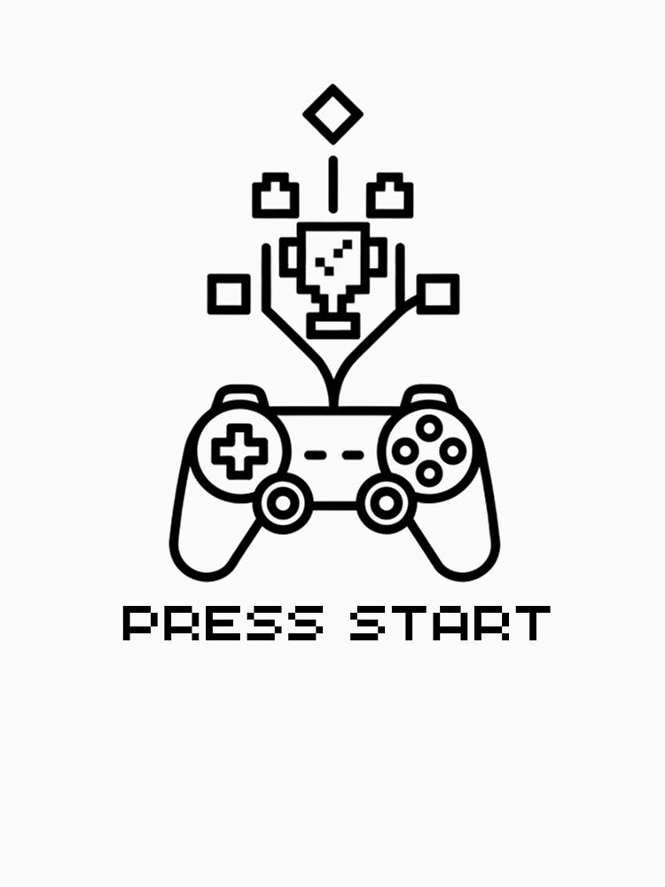Press Start Gaming Player Video Game Console Controller Gamer by Yassine Line Studio