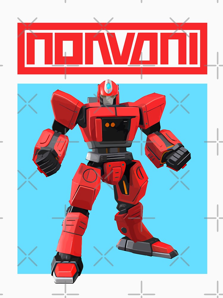 Robot Hero Tee - Red and Blue by allincolors
