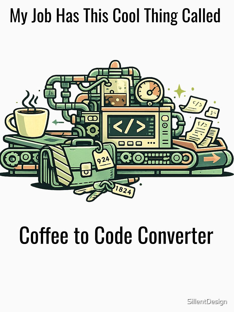 Coffee to Code Converter – Funny Programmer Office Humor Design by SillentDesign