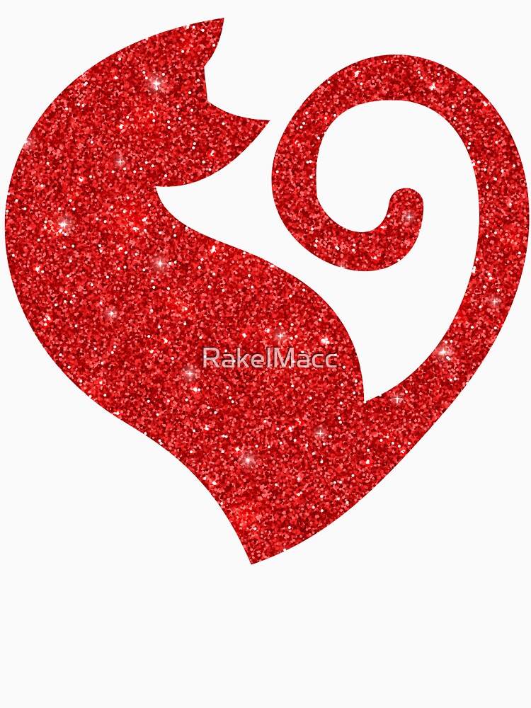 Glittery Red Cat Love by RakelMacc