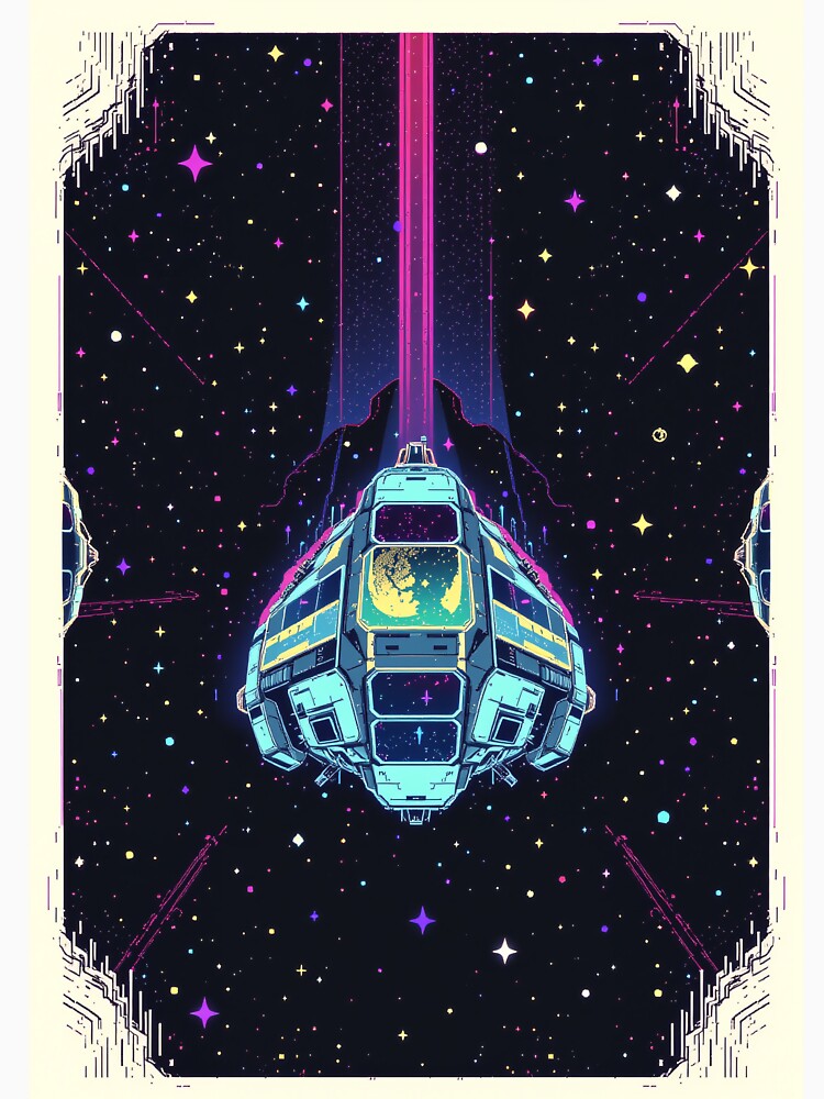 Retro Space Station - Pixel Sci-Fi Art by dosuki Store