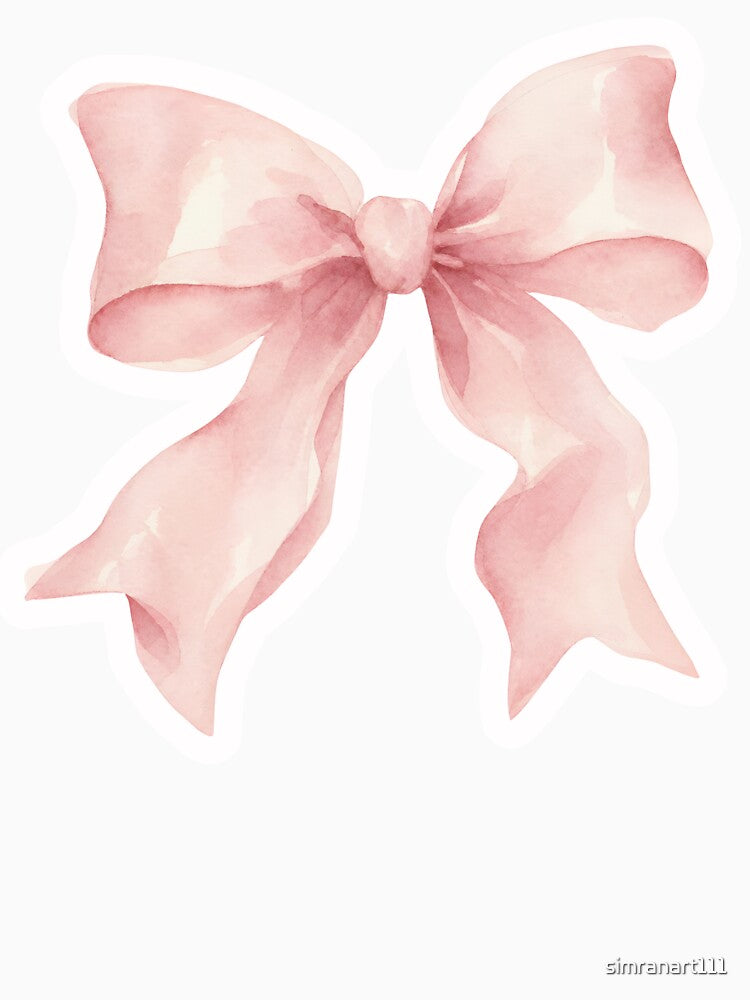 Soft Pink Watercolor Ribbon Bow Sticker by simranart111