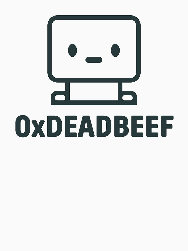0xDEADBEEF Robot - Premium Programmer Meme Design - Hex Code Humor - Cute Tech Mascot for Coders & Developers by BrainBubbleArt