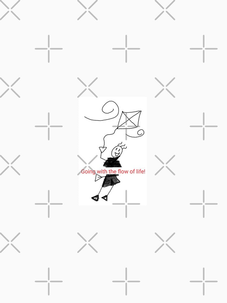 Retro minimalist childhood nostalgic black and white smiley stickman going with flow funny meme by Shukasya-Arts