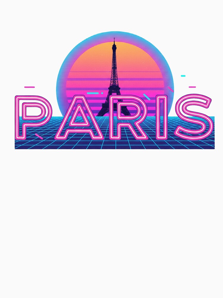 Paris Nightlife Typography — Layered Neon “PARIS” with Café & Wine Icon Accents (Transparent PNG & SVG) by Momay-designer