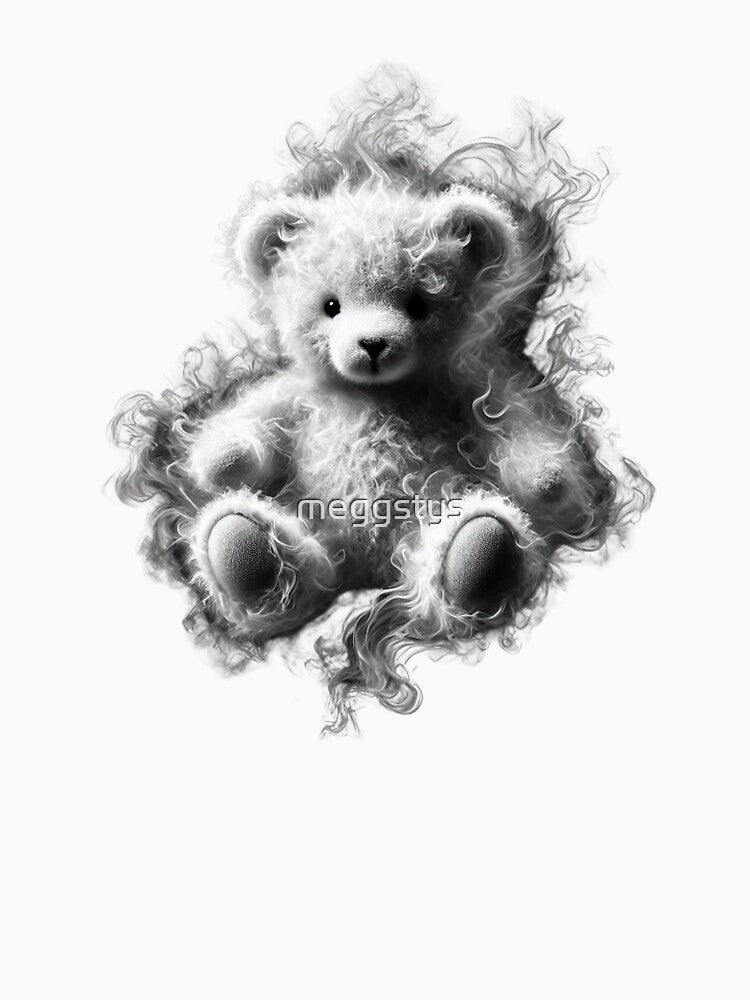 Ethereal Monochrome Teddy Bear by Blink Art Studio