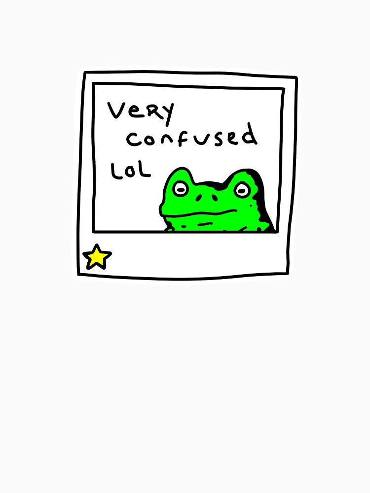 Confused Frog Polaroid - "No Thoughts, Just Vibes" by JBartworks