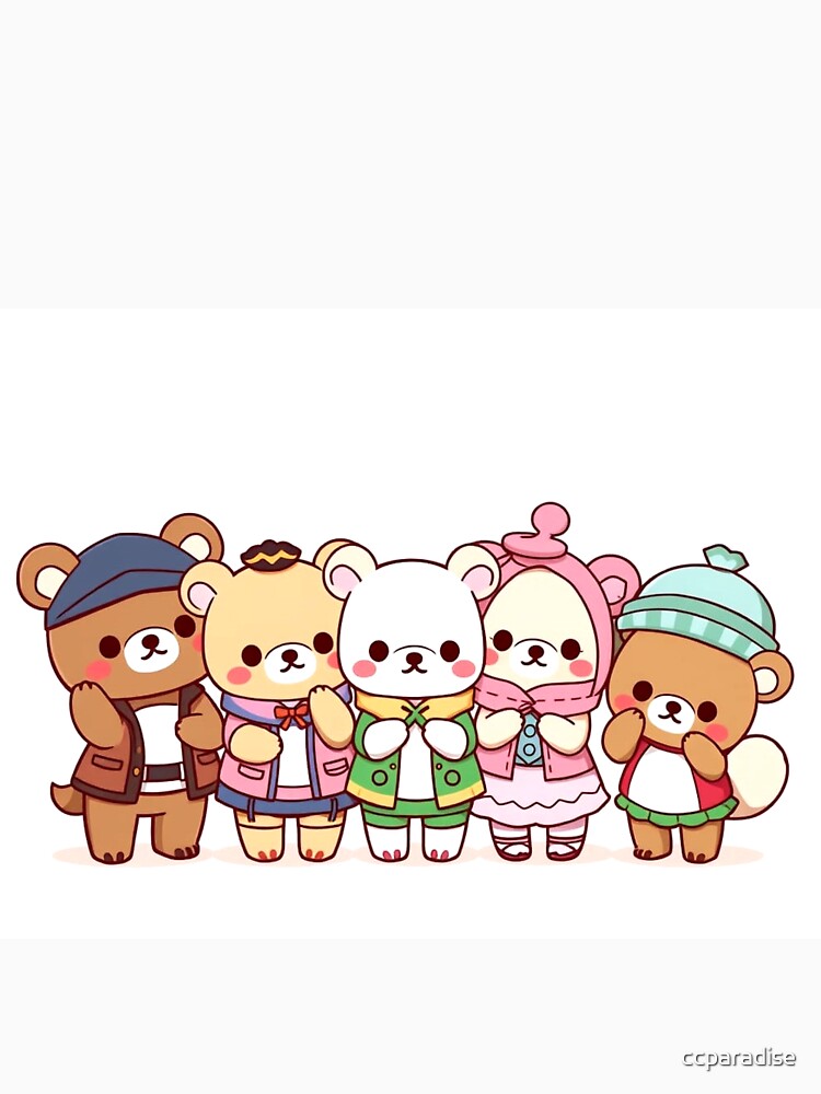 Fem Bears in the Color – Retro Art Print by Earth Nature Creations