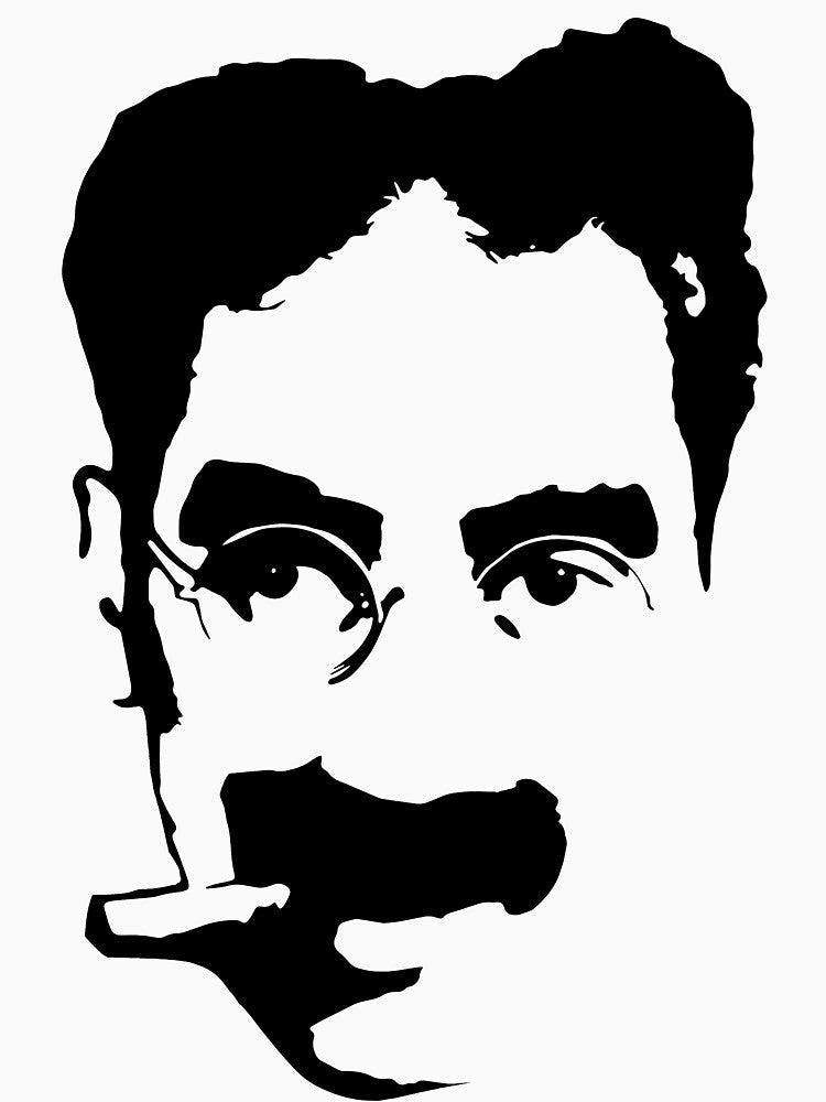 Groucho Marx Pop Art Portrait in Black and White by Hot-Proper-Tees
