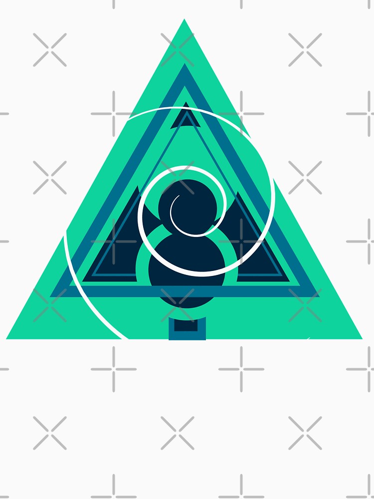 Geometric blue abstract futuristic by Carolina Salazar