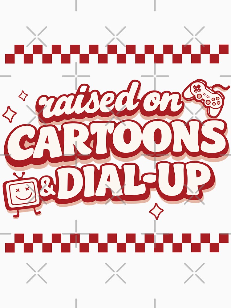 Raised on Cartoons & Dial-Up – 90s and 80s Nostalgia Retro Game Internet Aesthetic by station-one