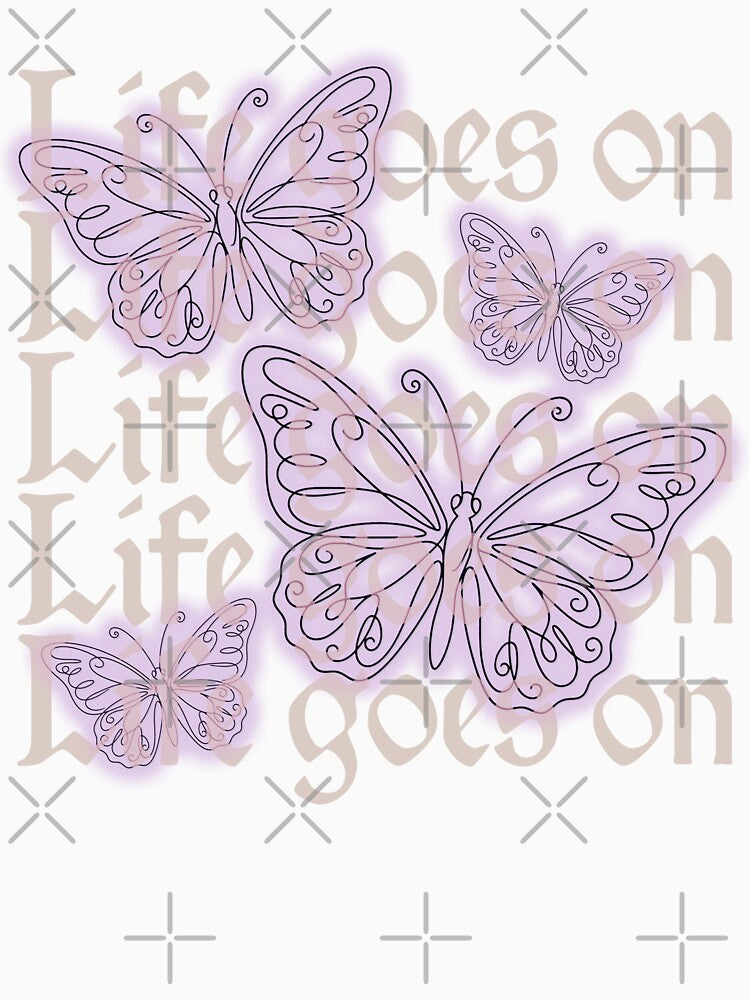 Life Goes On Butterflies | BTS Inspired Dreamy Lavender Aesthetic Design by Meivelle
