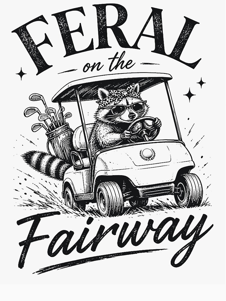 Feral On The Fairway Funny Golf Raccoon by Rahamkshop