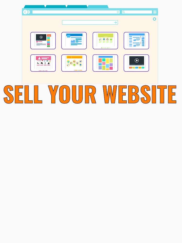 Sell Your Website Browser Preview Digital Business Tech Art by PixelWaveBD