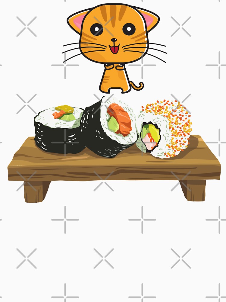 Cute cat craving Sushi by AGDesignstore