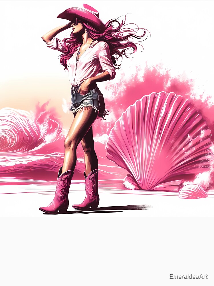 Pink Sands, Shell, and Cowgirl Swells by EmeraldeaArt