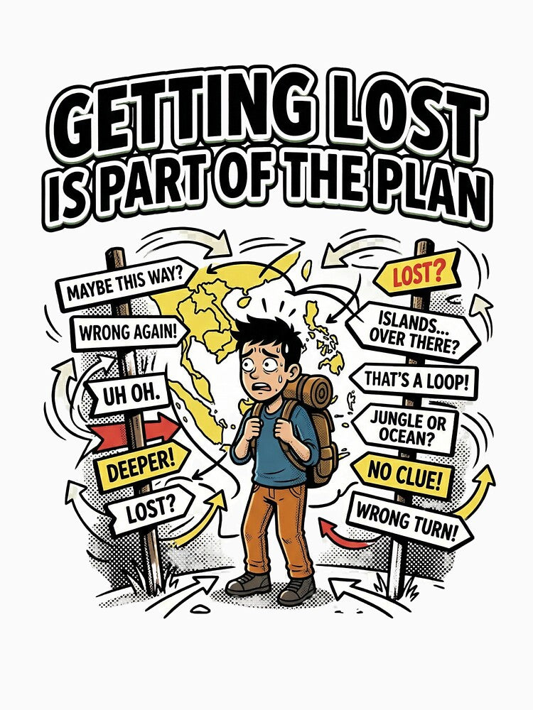 Getting Lost Is Part of the Plan – Funny Backpacker Travel Shirt, Southeast Asia Travel Meme Tee, Solo Traveler Humor by Backpackers Society