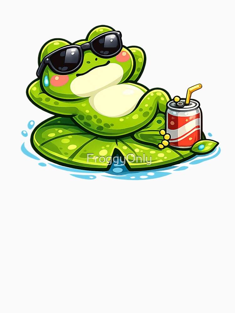 Frog relaxing on a water lily by FroggyOnly